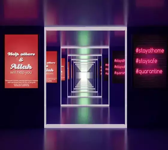 Neon Light Room Free 3D model