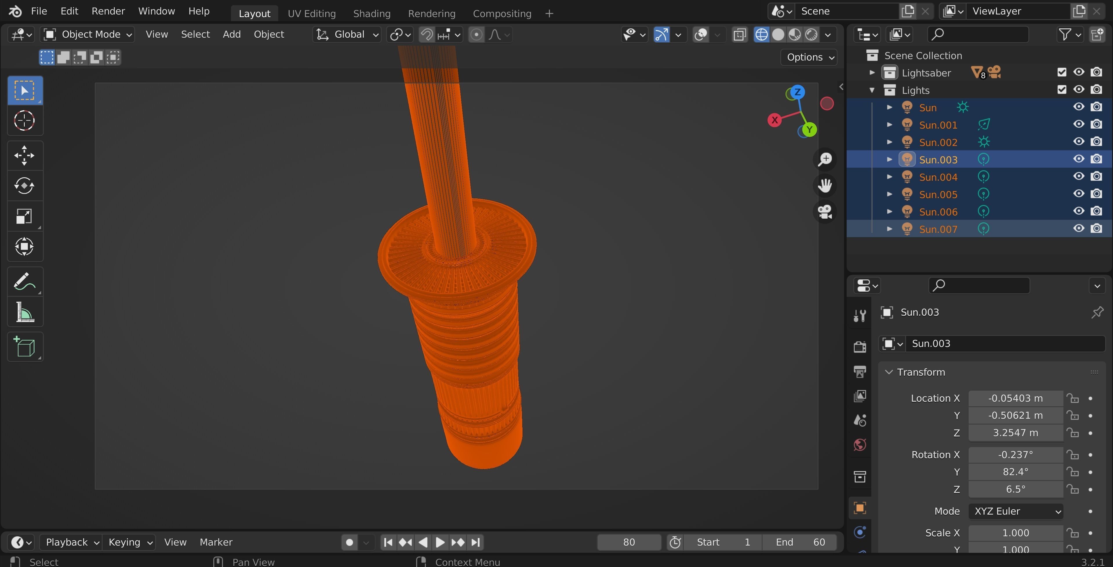 Lightsaber star wars 3D model_3