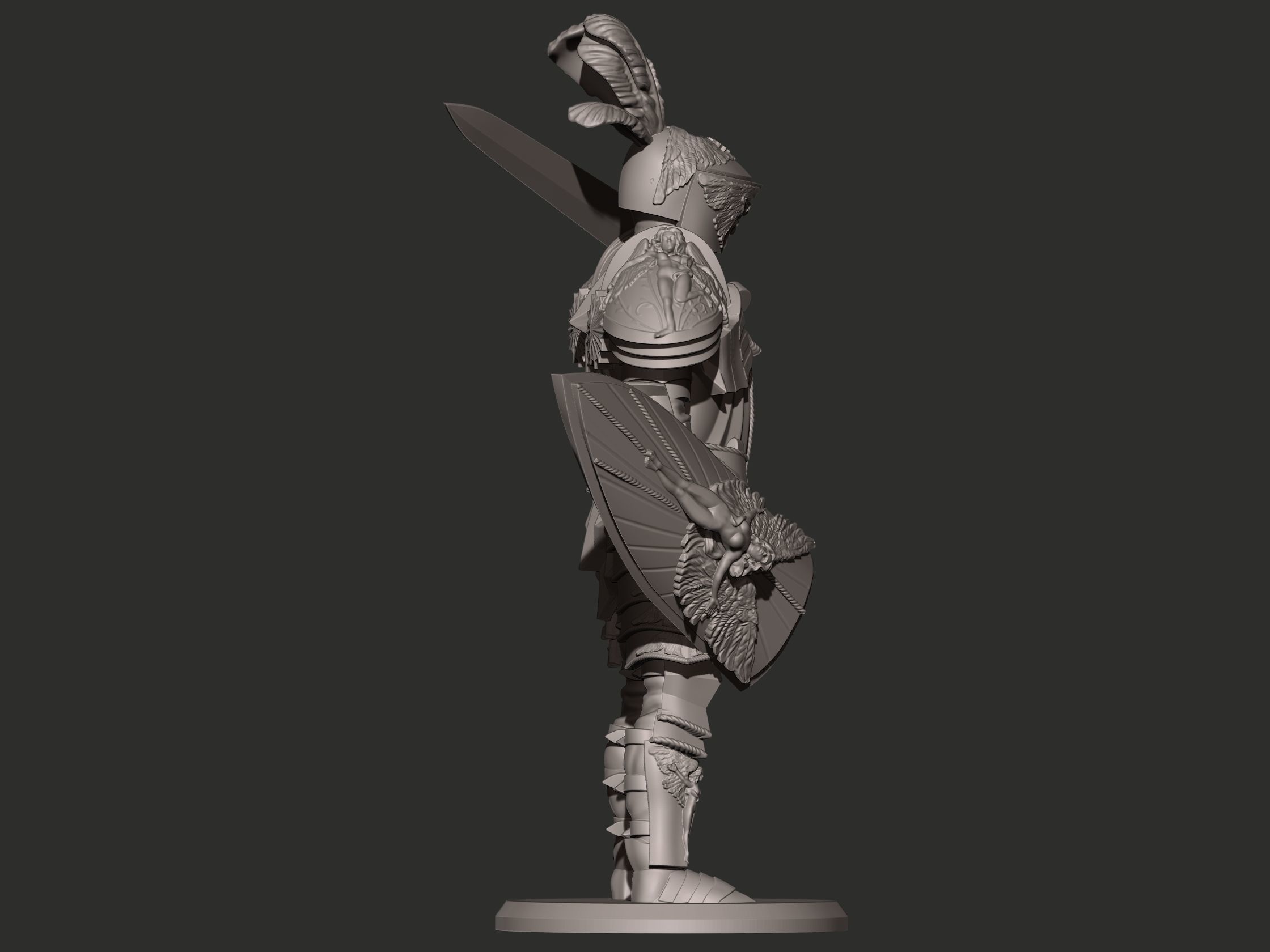 Knight in armor holding sword 3D print model_6