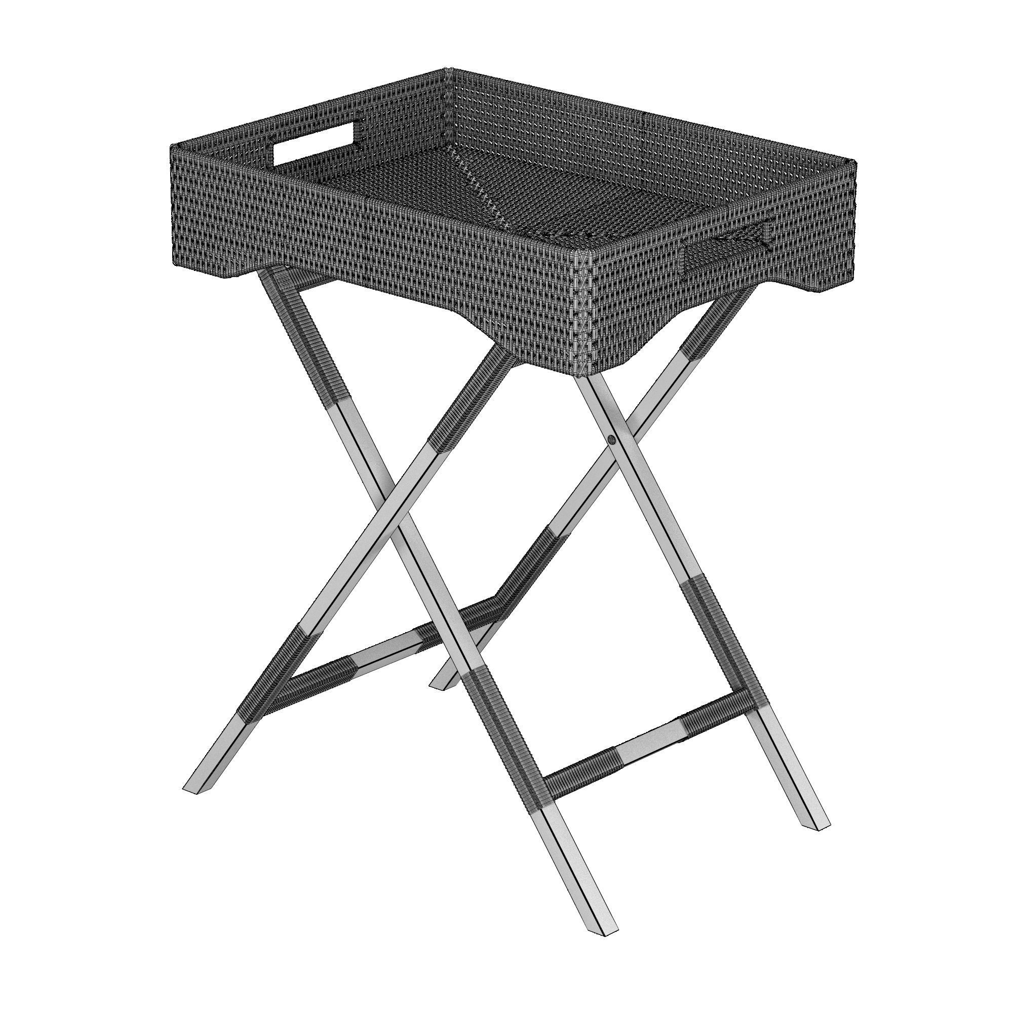 Butler Tray Table 3D model_5