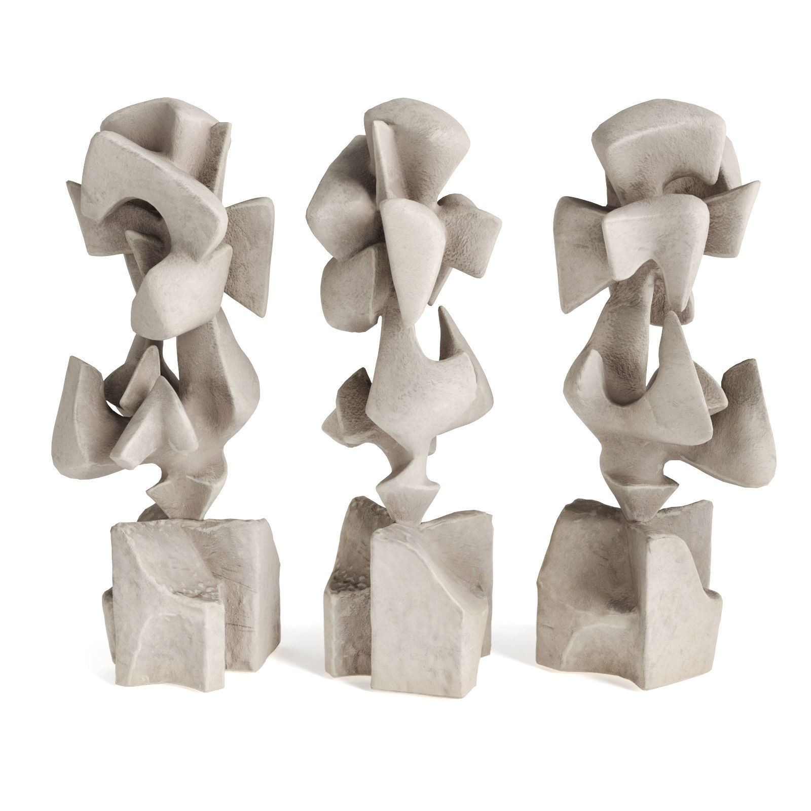 Hooks modern sculpture Low-poly 3D model_1