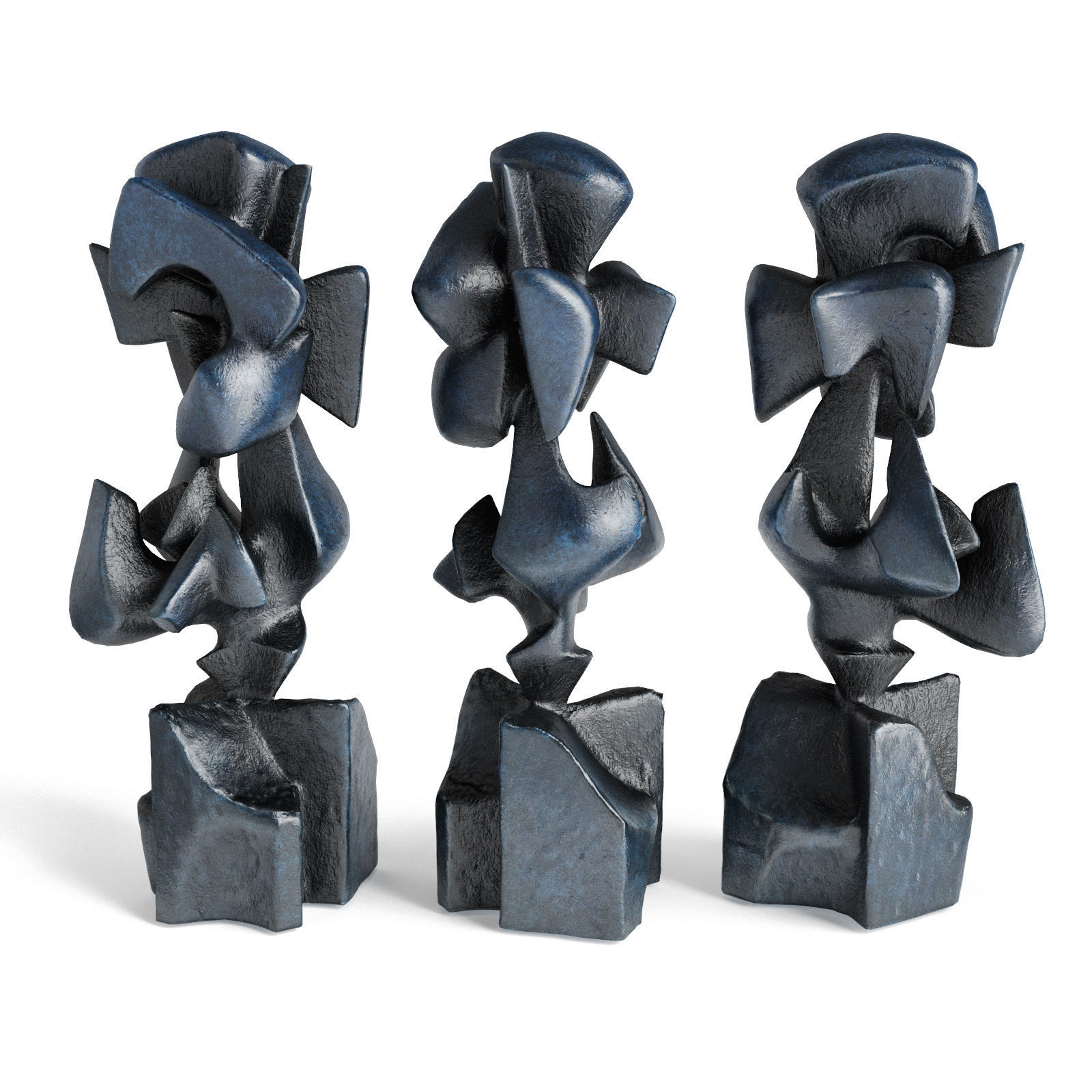 Hooks modern sculpture Low-poly 3D model_3