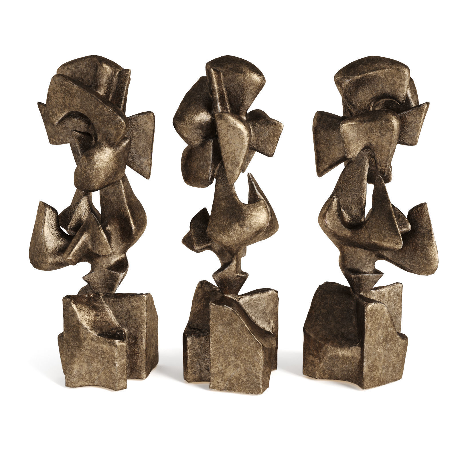 Hooks modern sculpture Low-poly 3D model_2