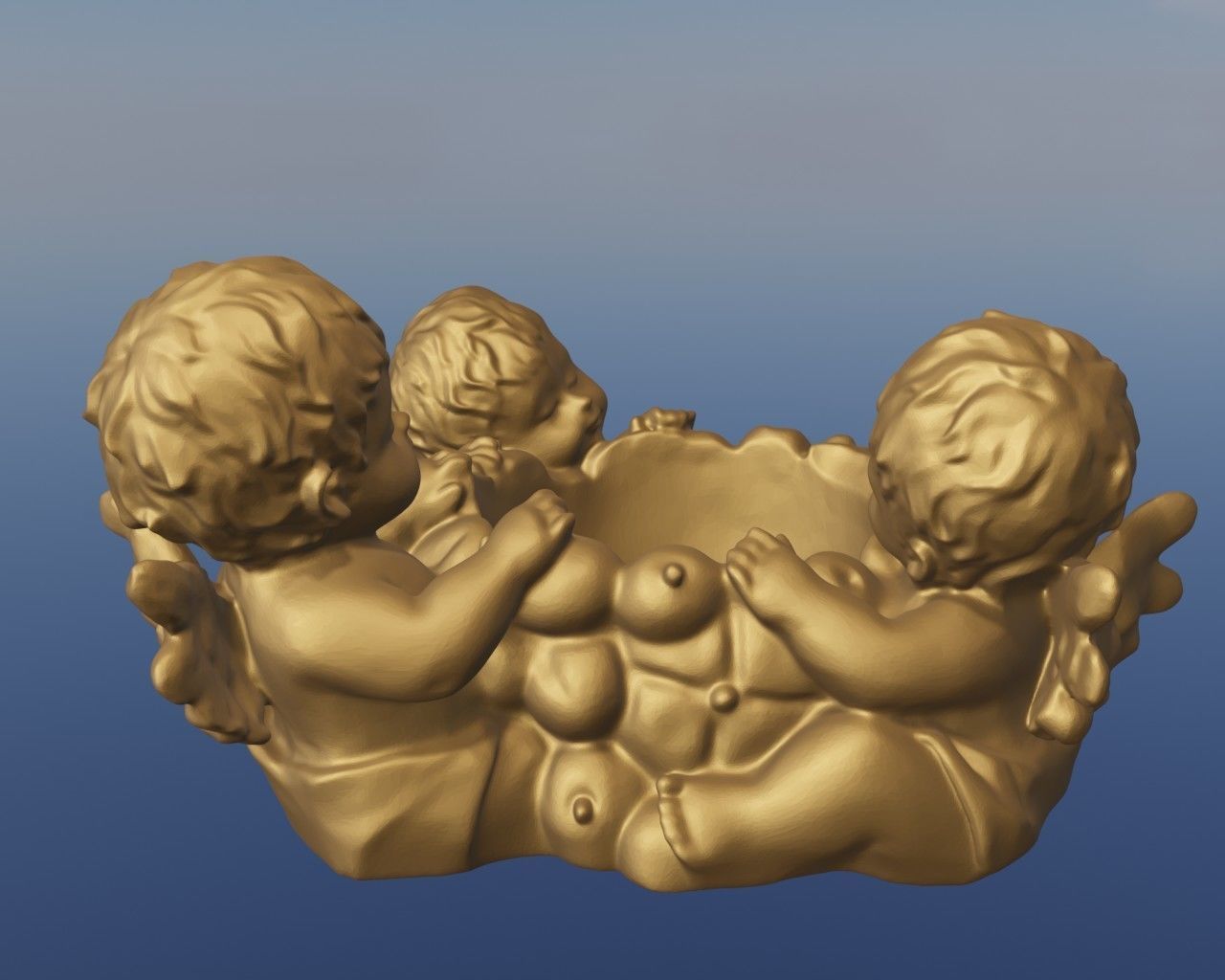 Bougeoir 3 anges 3D print model_2