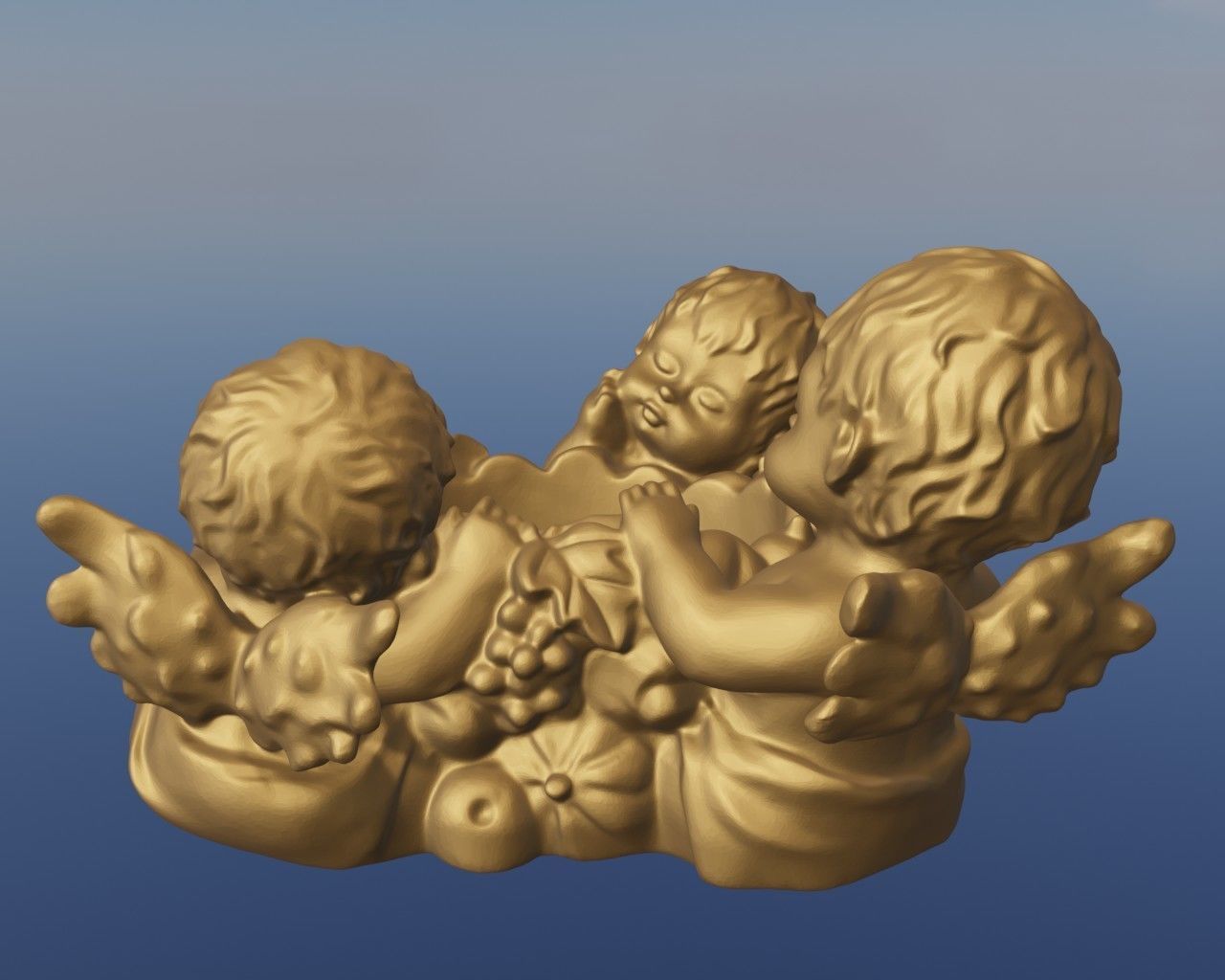 Bougeoir 3 anges 3D print model_1