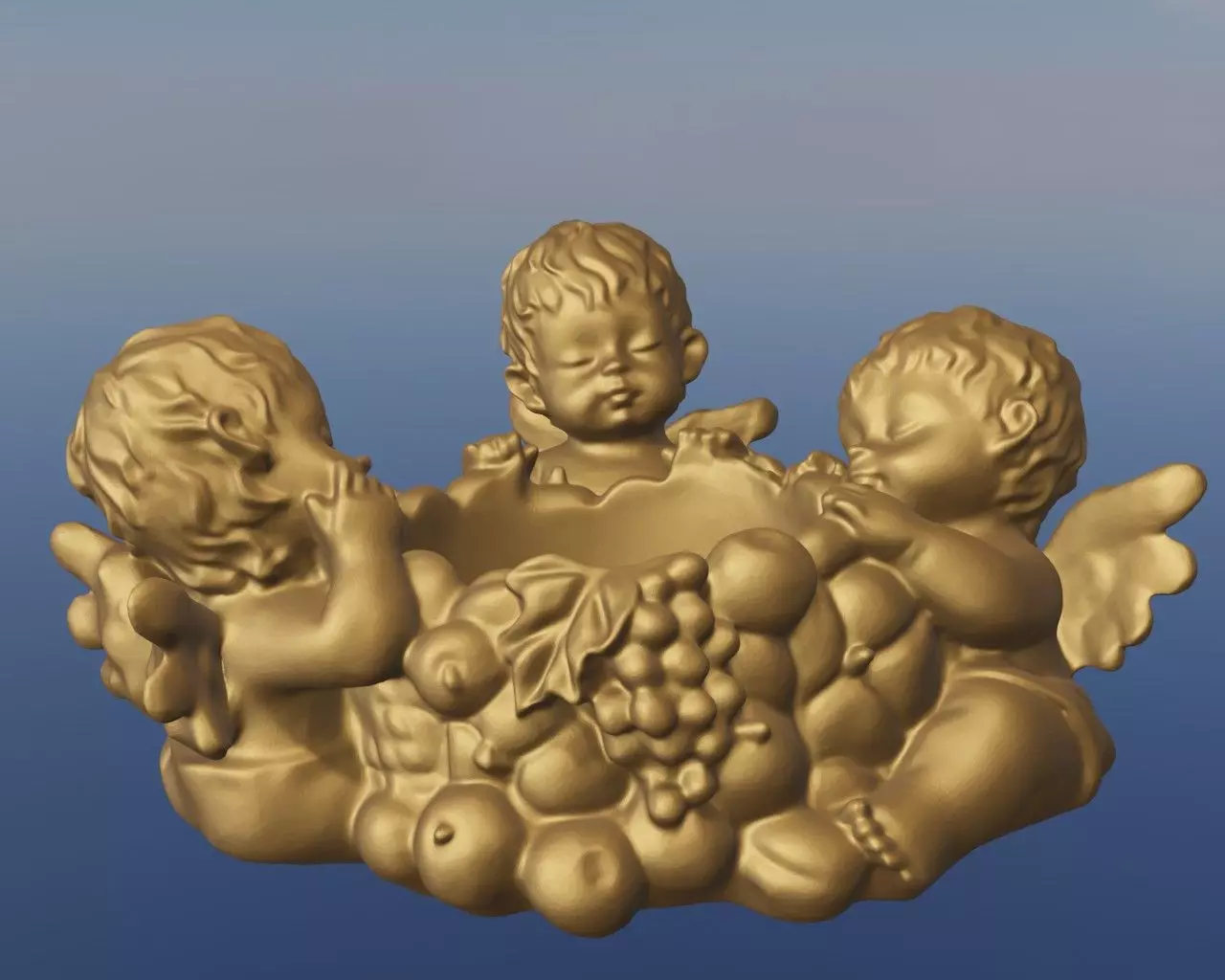 Bougeoir 3 anges 3D print model_0