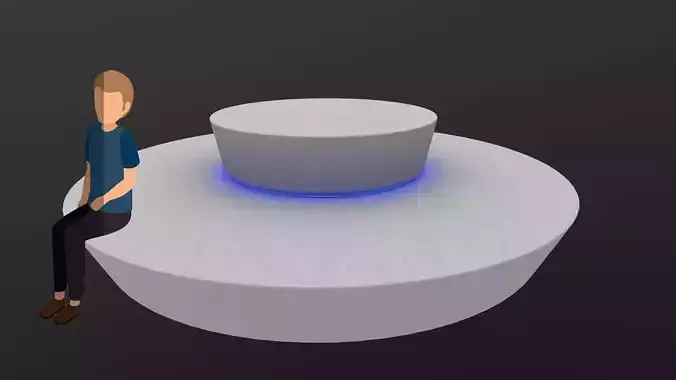 Modern Bench 3D Model AR VR PBR WebGL Low-poly 3D model