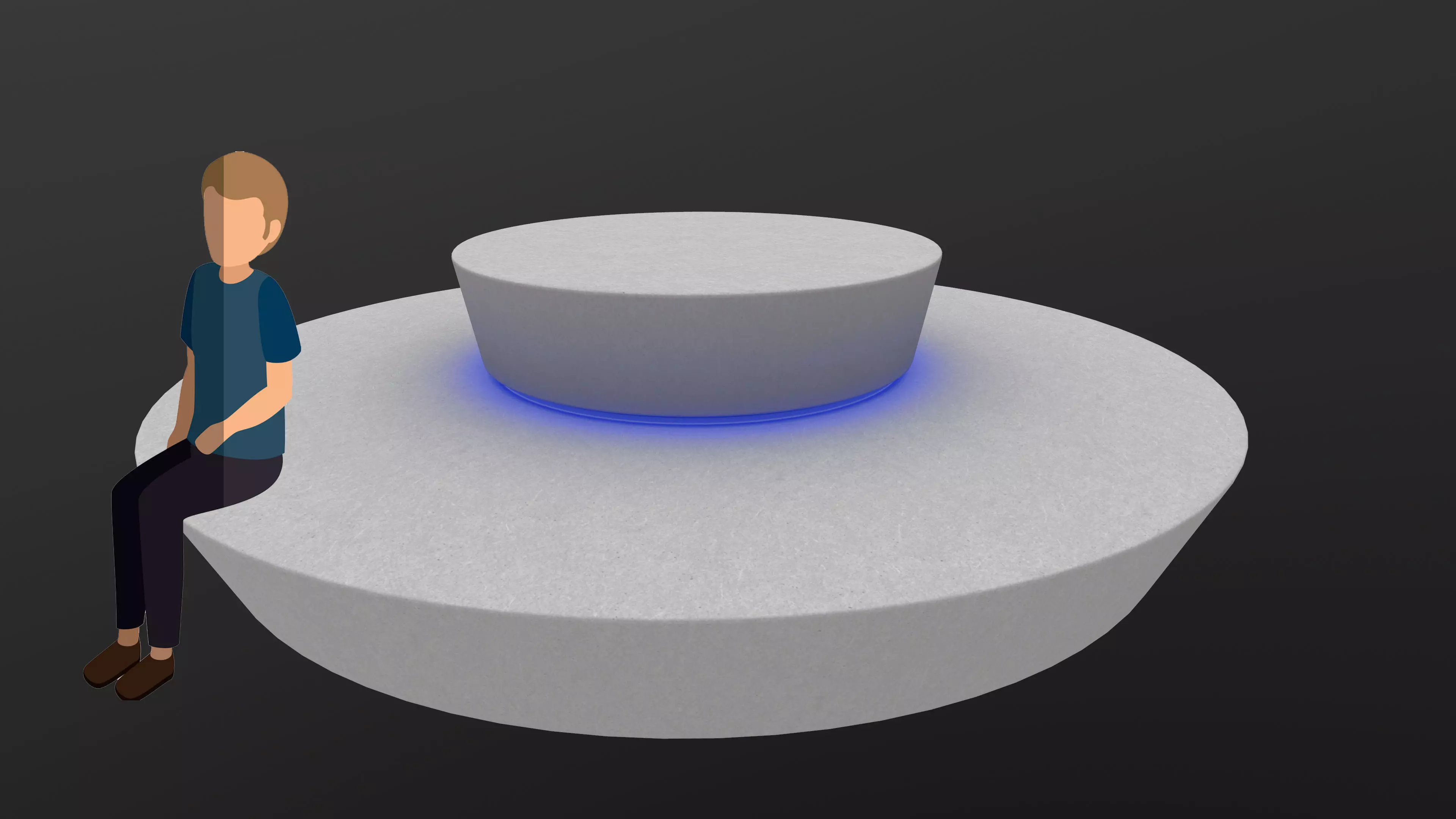 Modern Bench 3D Model AR VR PBR WebGL Low-poly 3D model_0