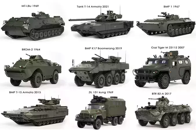 Large collection of equipment of the Russian Armed Forces 