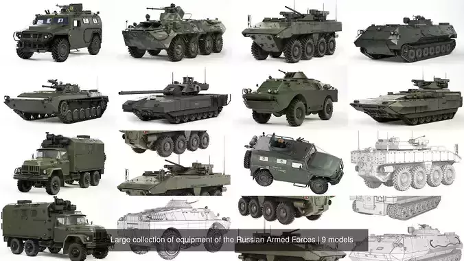 Large collection of equipment of the Russian Armed Forces