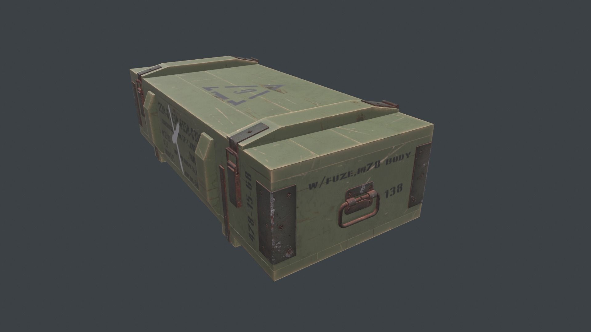 Ammo Box Low-poly 3D model_4