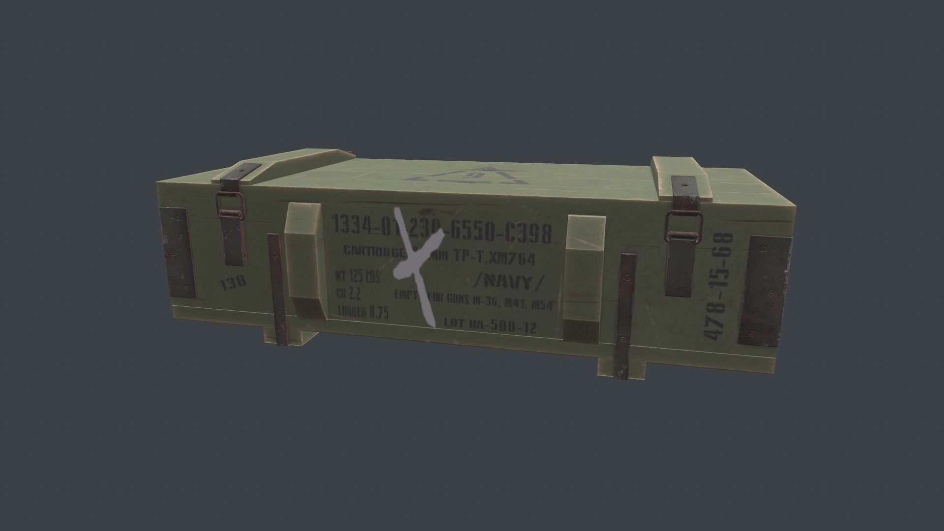 Ammo Box Low-poly 3D model_5