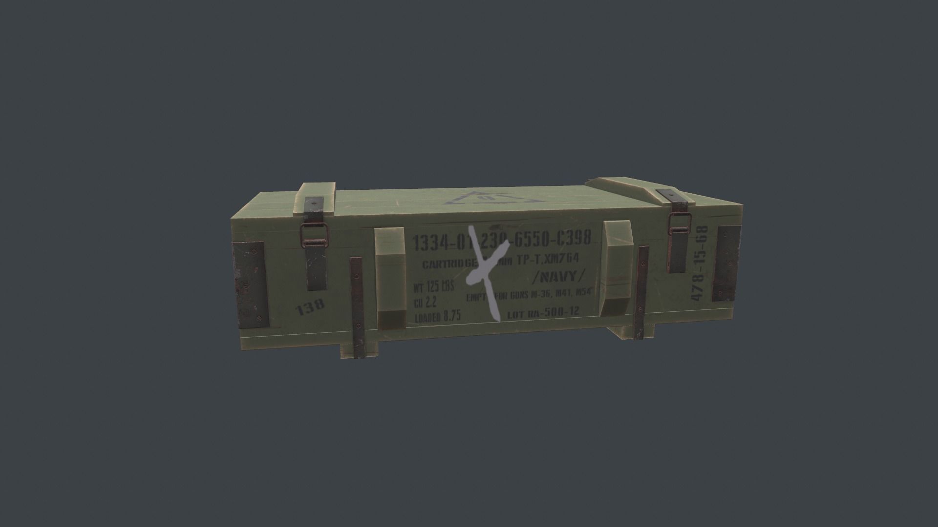 Ammo Box Low-poly 3D model_6