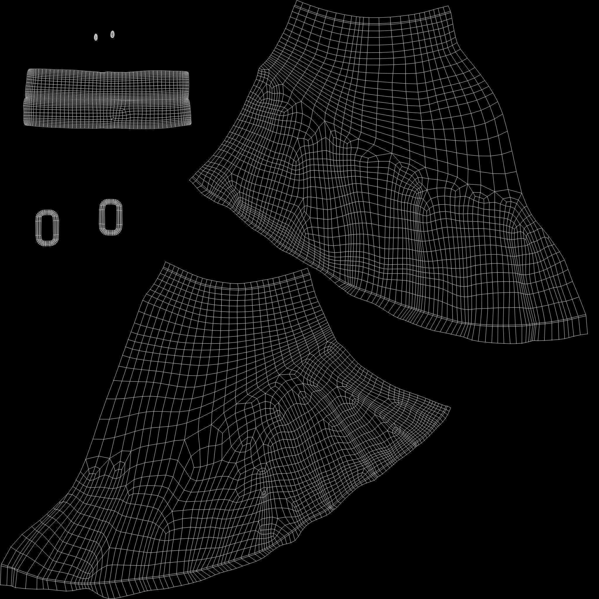 Asymmetric Brown Ruffled Bottom Mini Skirt Low-poly 3D model_13