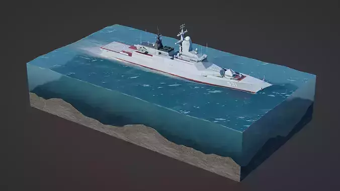 Project 20380 Corvette Soobrazitelny Low-poly 3D model
