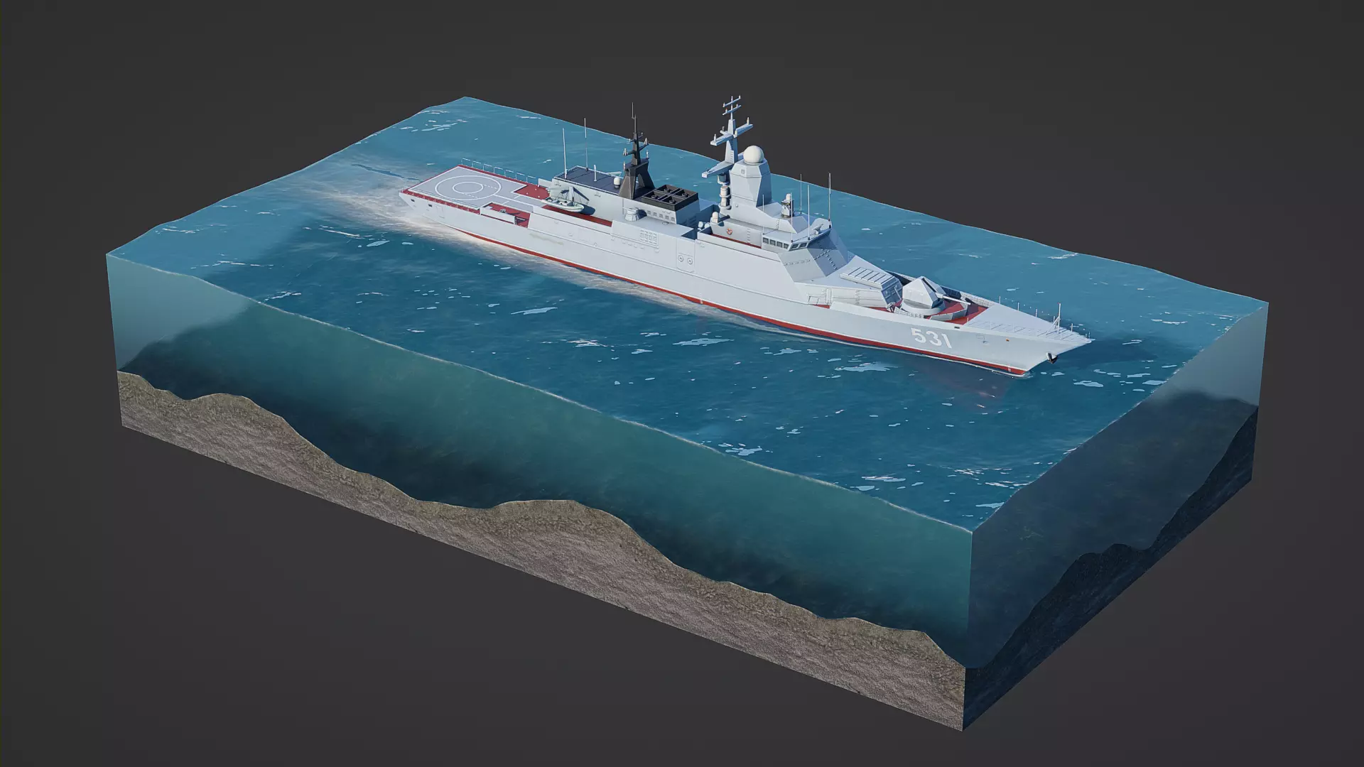 Project 20380 Corvette Soobrazitelny Low-poly 3D model