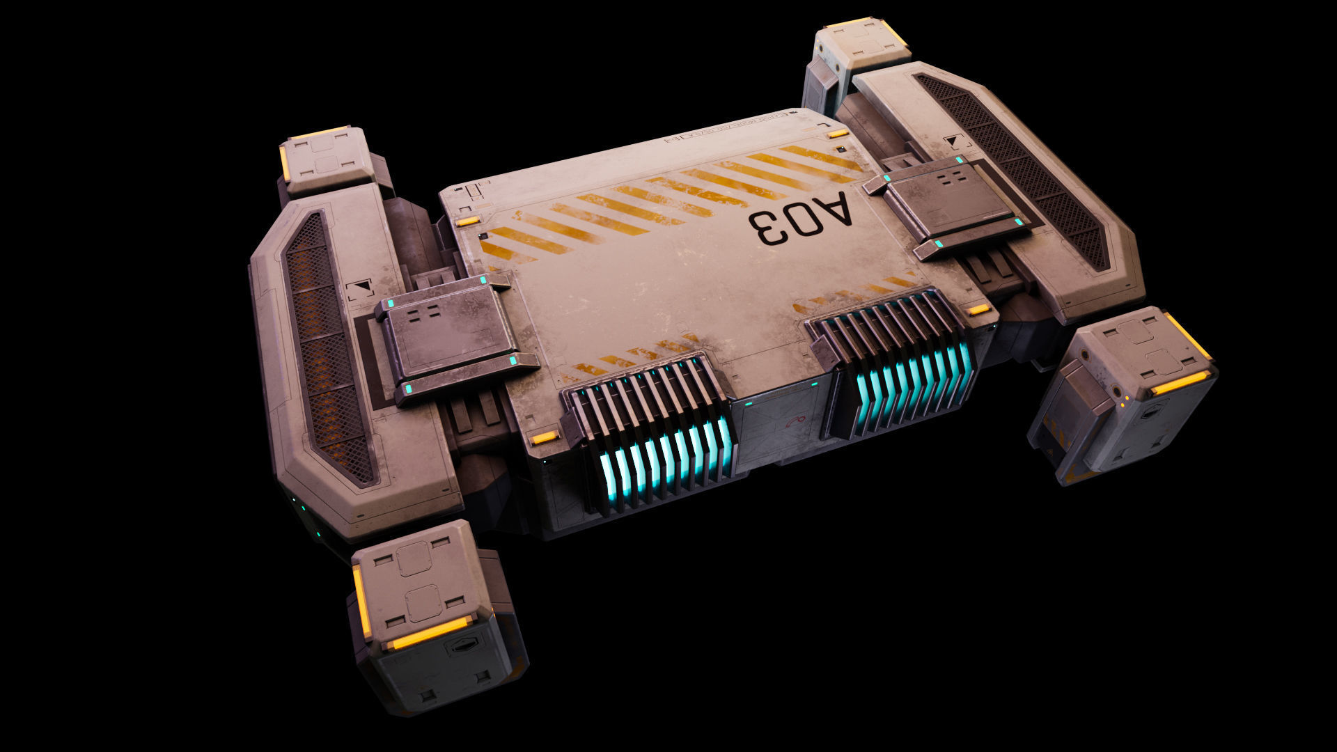 Cargo Drone Game ready Low-poly 3D model_21