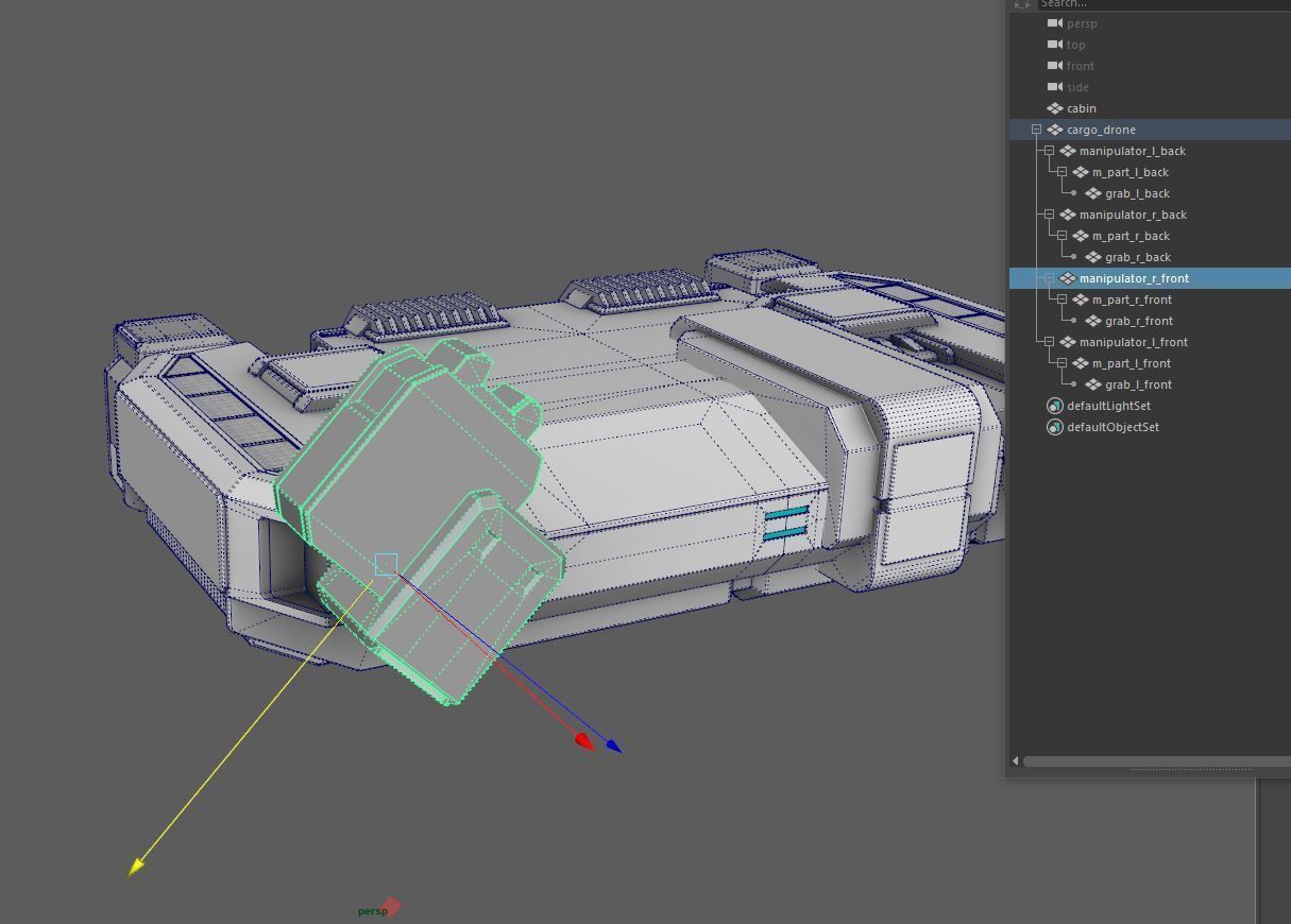 Cargo Drone Game ready Low-poly 3D model_10