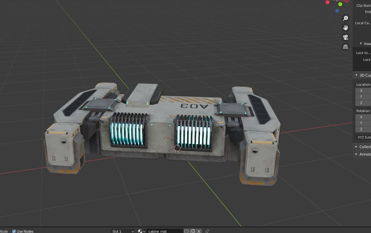 Cargo Drone Game ready Low-poly 3D model_14