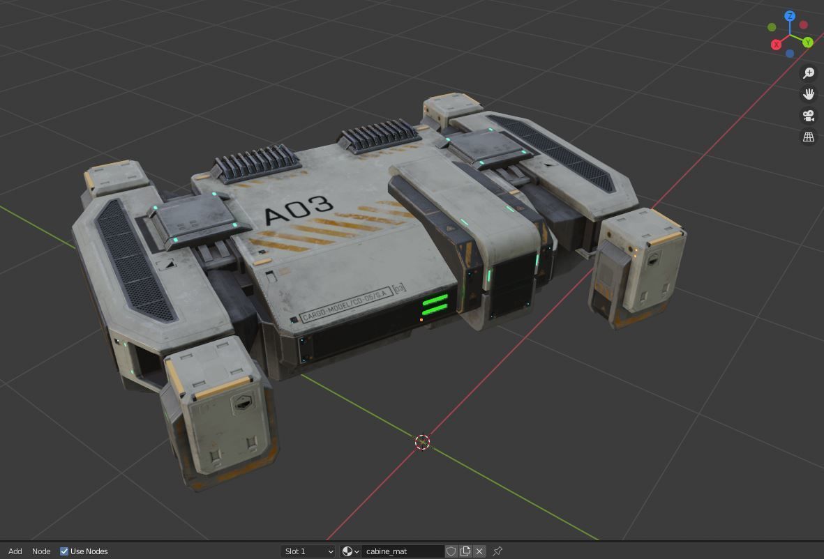 Cargo Drone Game ready Low-poly 3D model_13