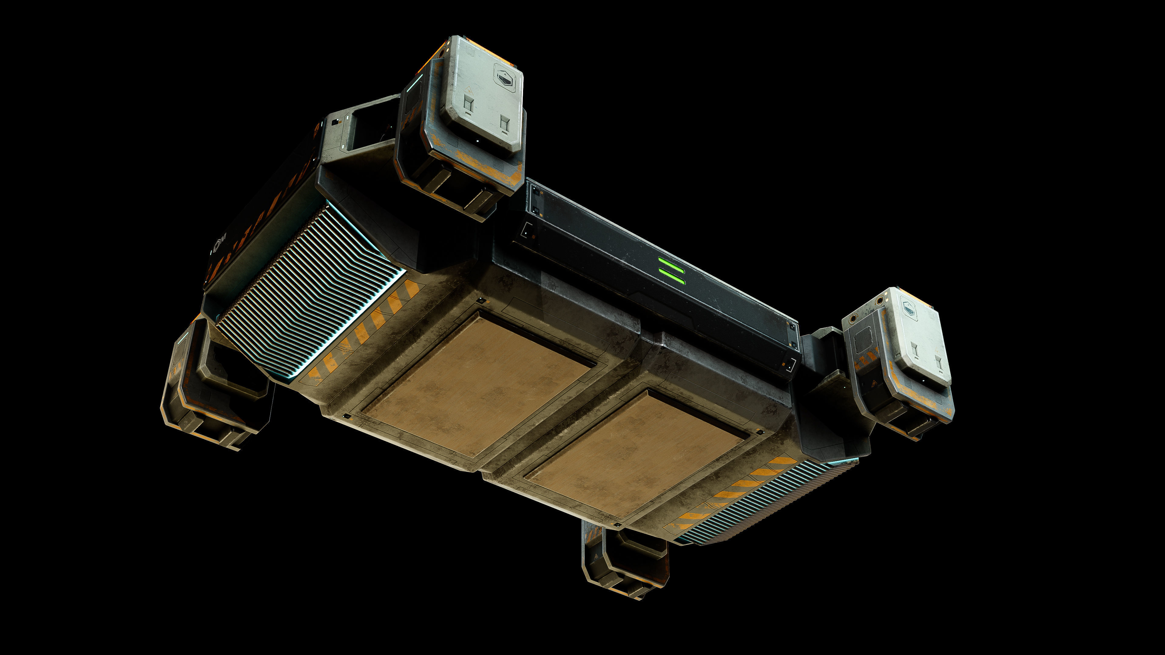 Cargo Drone Game ready Low-poly 3D model_5