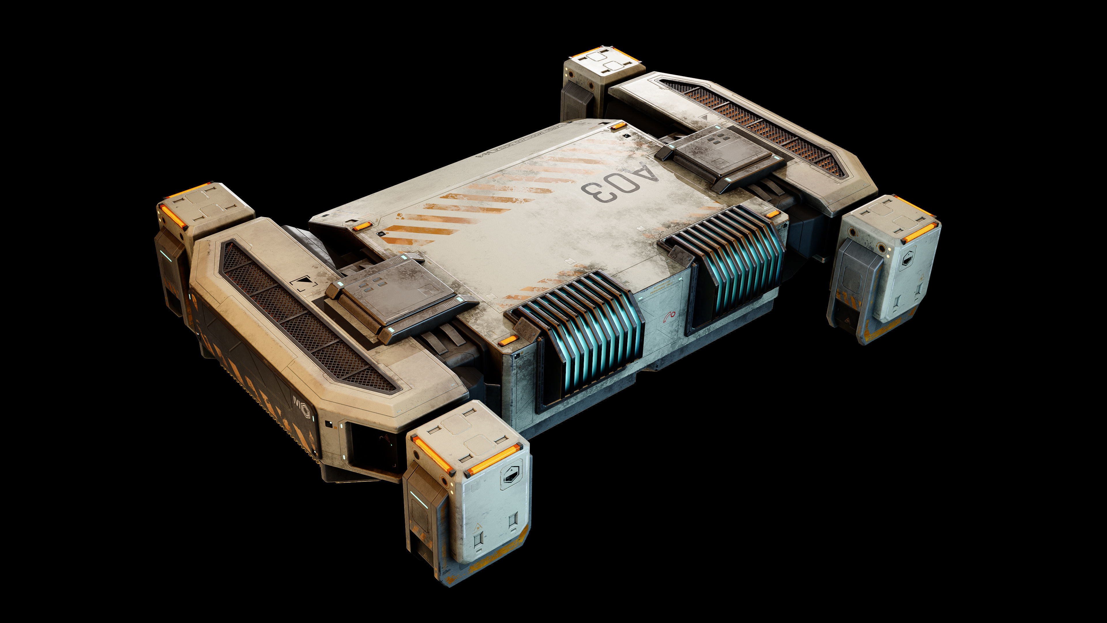 Cargo Drone Game ready Low-poly 3D model_3