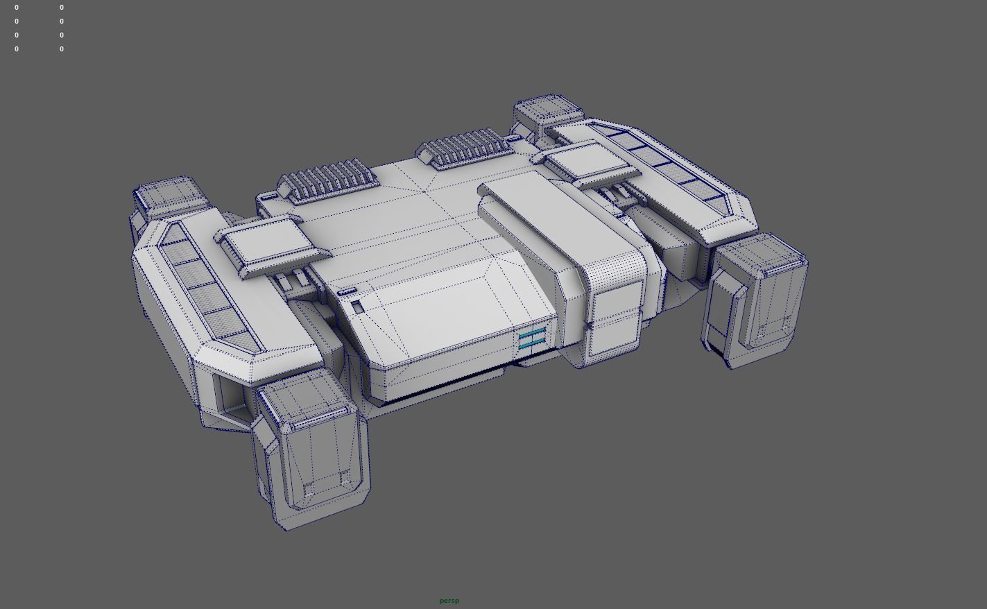 Cargo Drone Game ready Low-poly 3D model_9