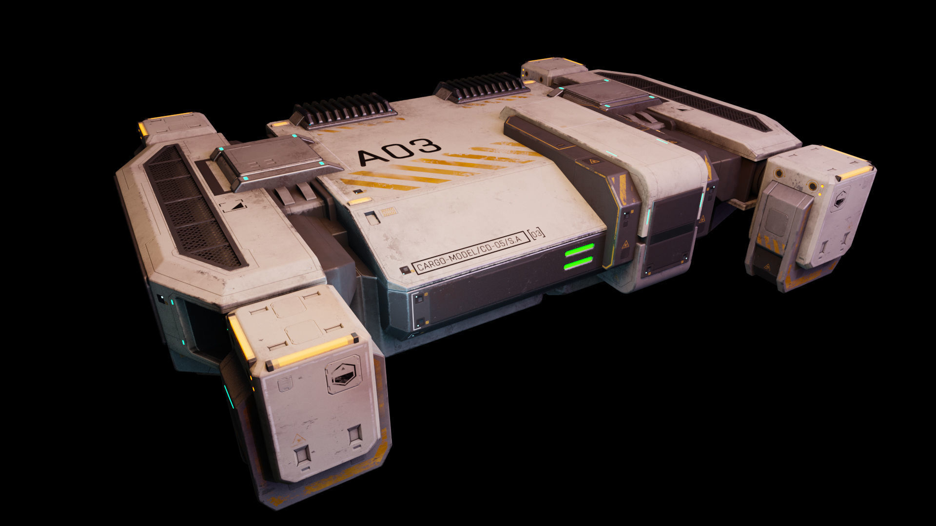 Cargo Drone Game ready Low-poly 3D model_23