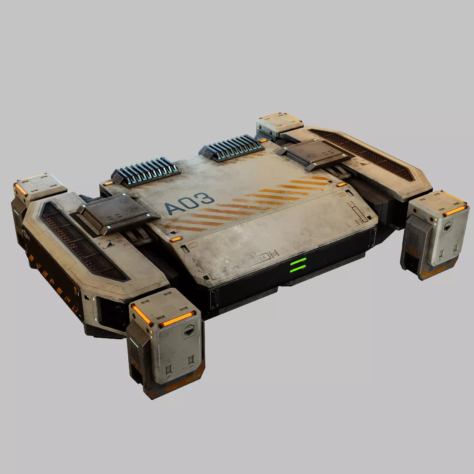 Cargo Drone Game ready Low-poly 3D model_0