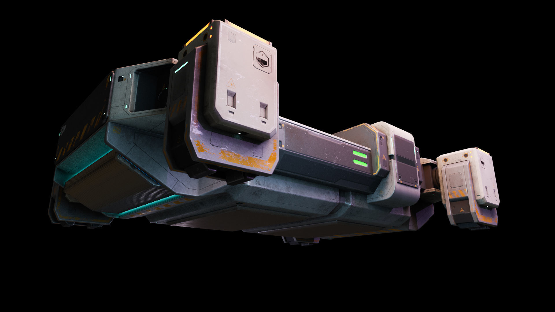 Cargo Drone Game ready Low-poly 3D model_22