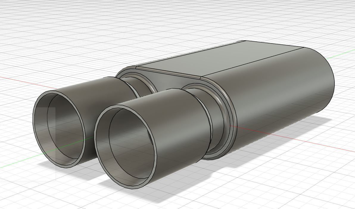 10th scale RC Drift Car Body Accessories Exhaust pack 3D model 3D