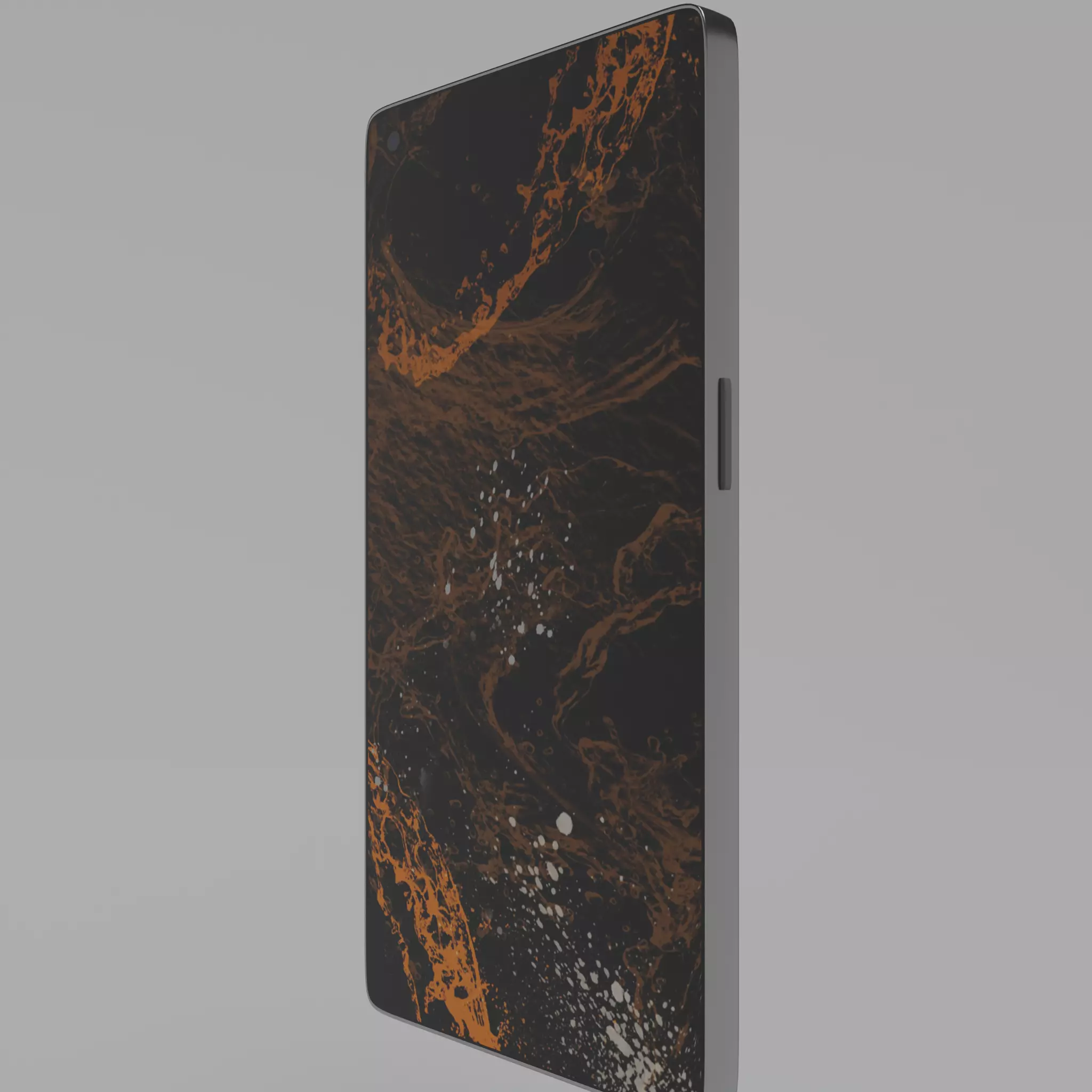 SmartPhone phone with orange and marble design Low-poly 3D model