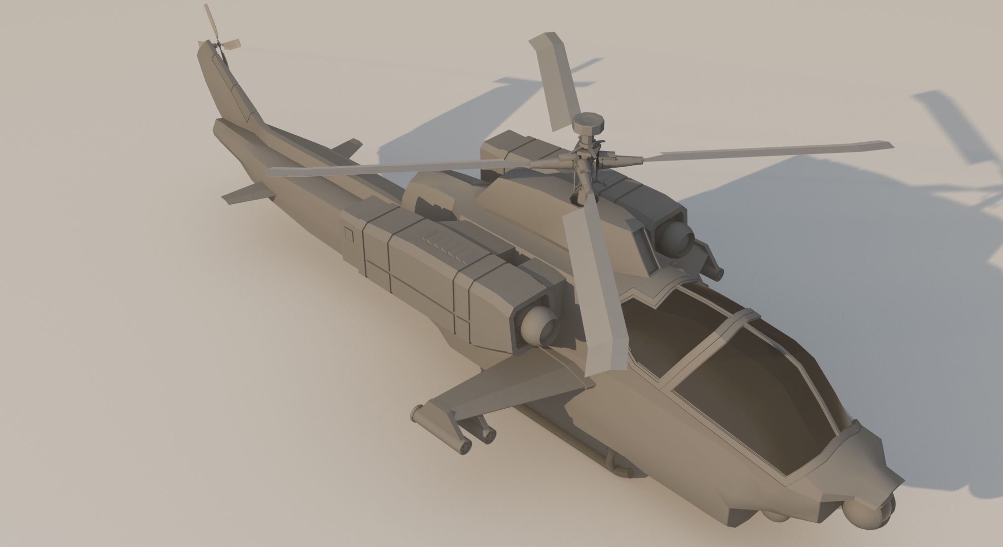 Helicopter Model military 3D model_1