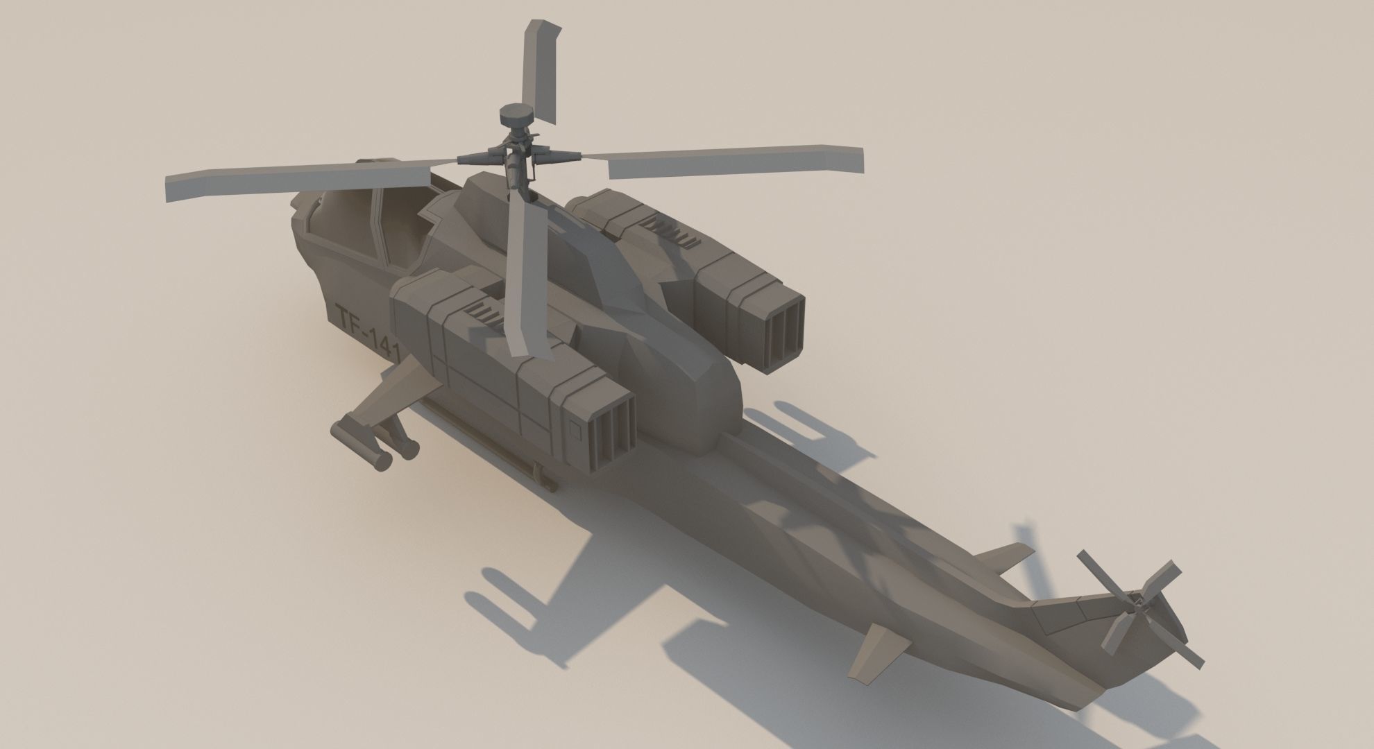 Helicopter Model military 3D model_2