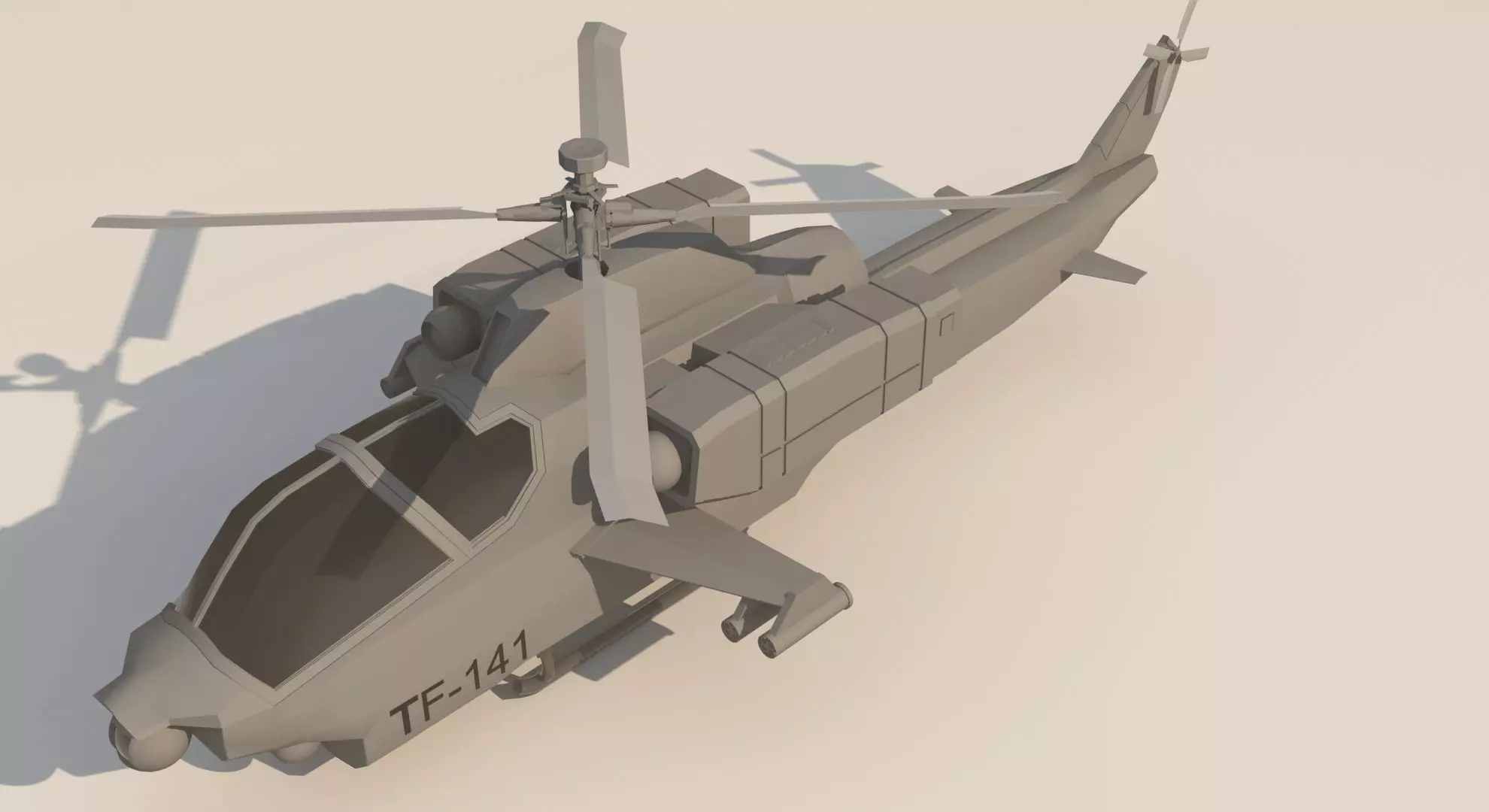Helicopter Model military 3D model_0