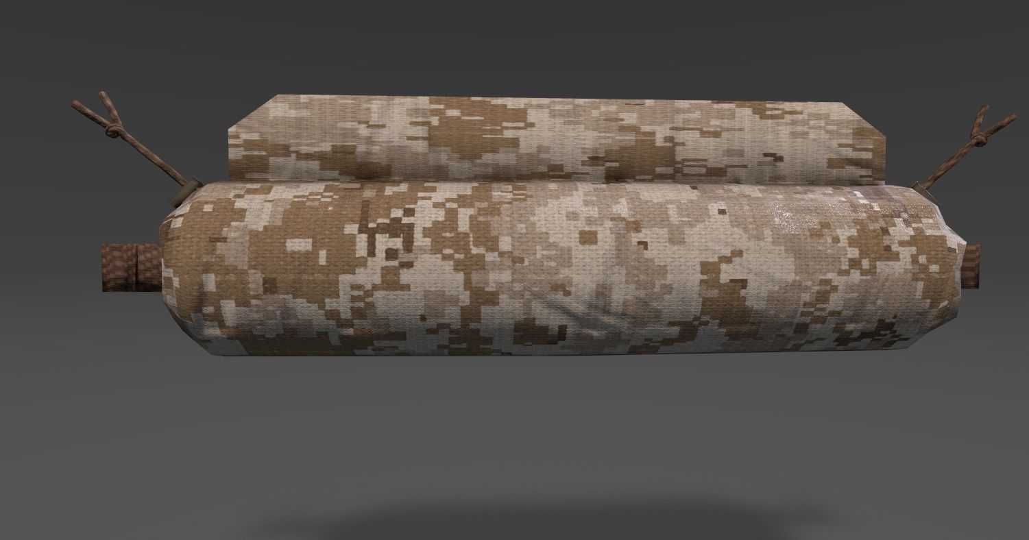 IFAK Trauma Roll Military Medical First Aid Kit Pouch Low-poly 3D model_1