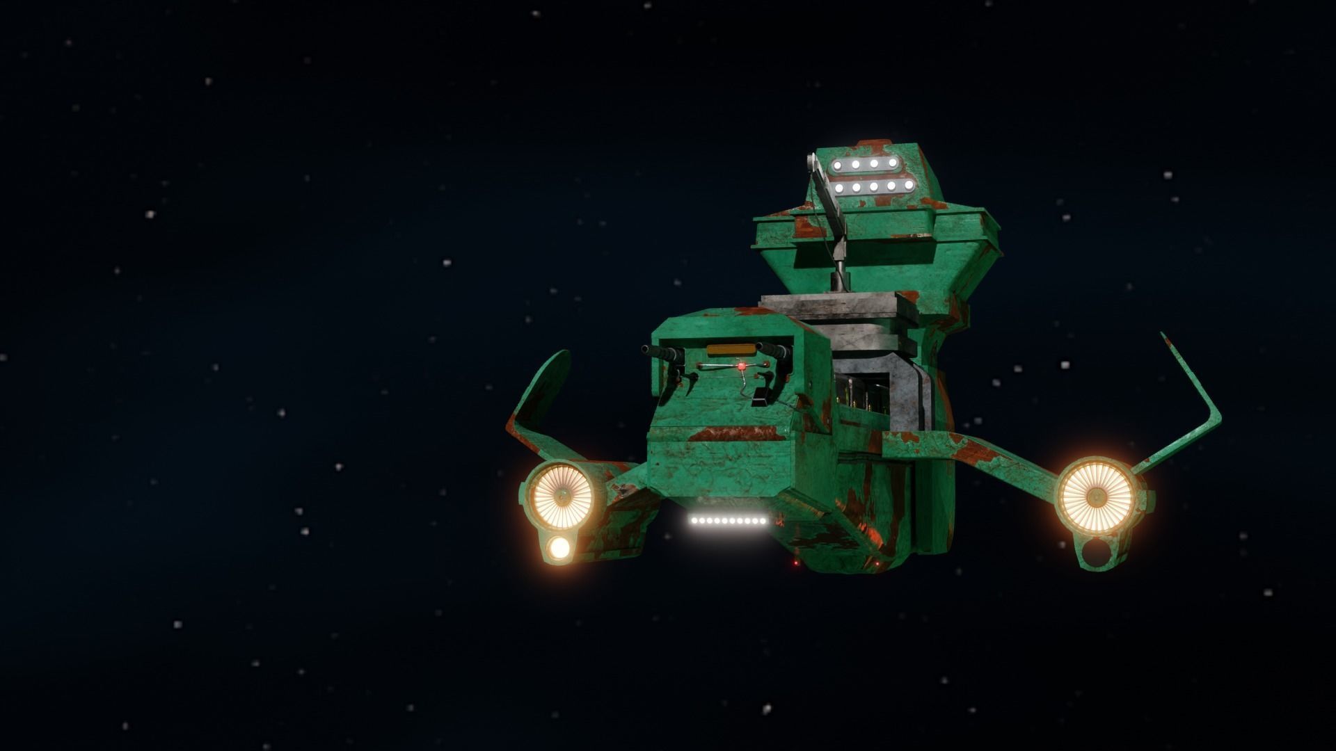 Space cargo ship Optional textures included 3D model_13