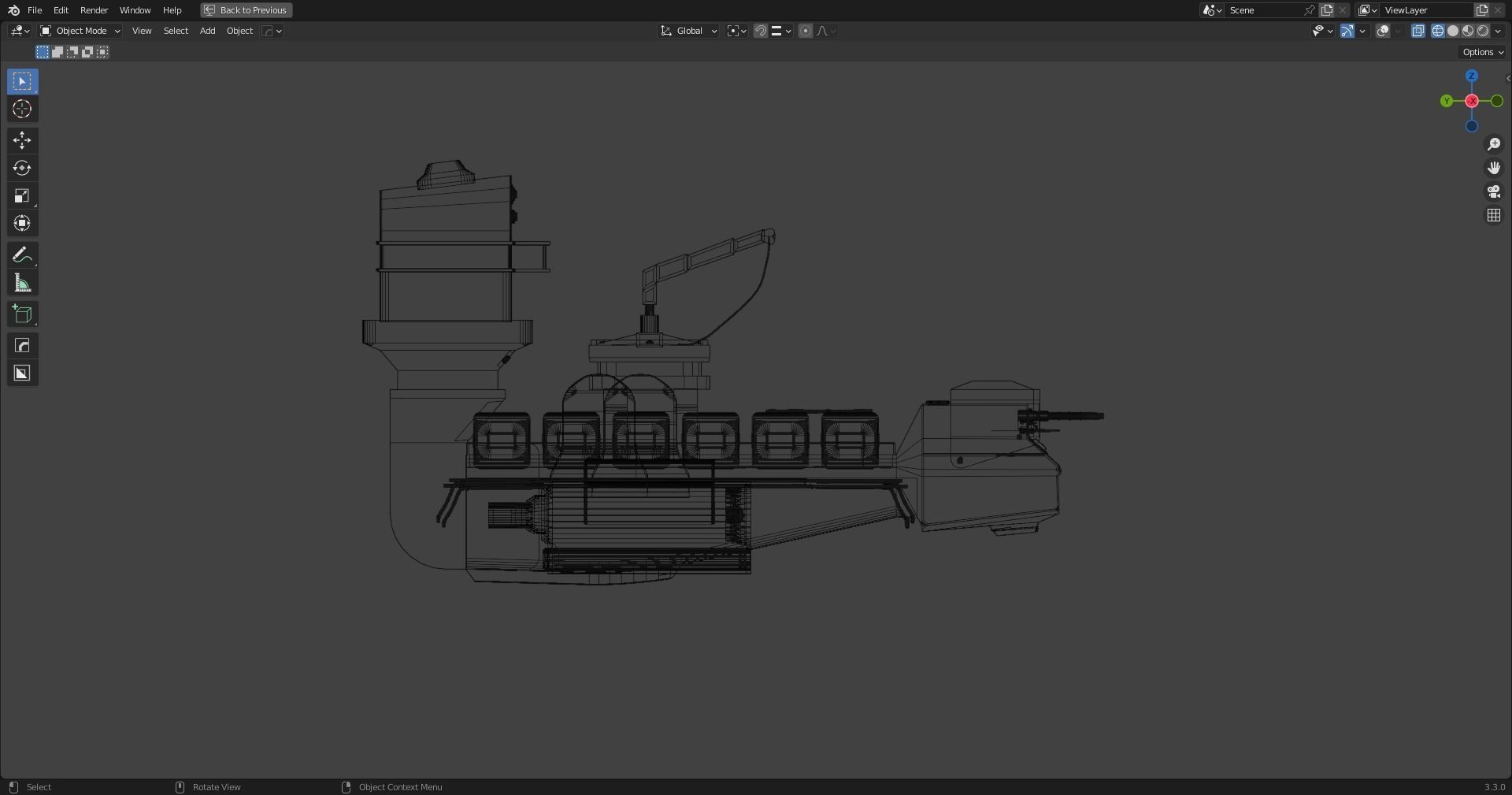 Space cargo ship Optional textures included 3D model_11