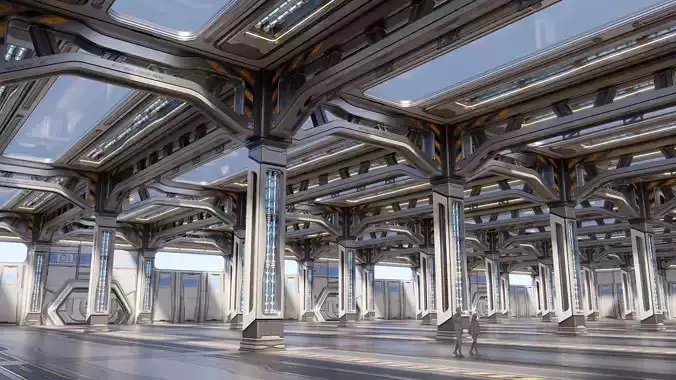 Sci-Fi Warehouse - Hall 3D model