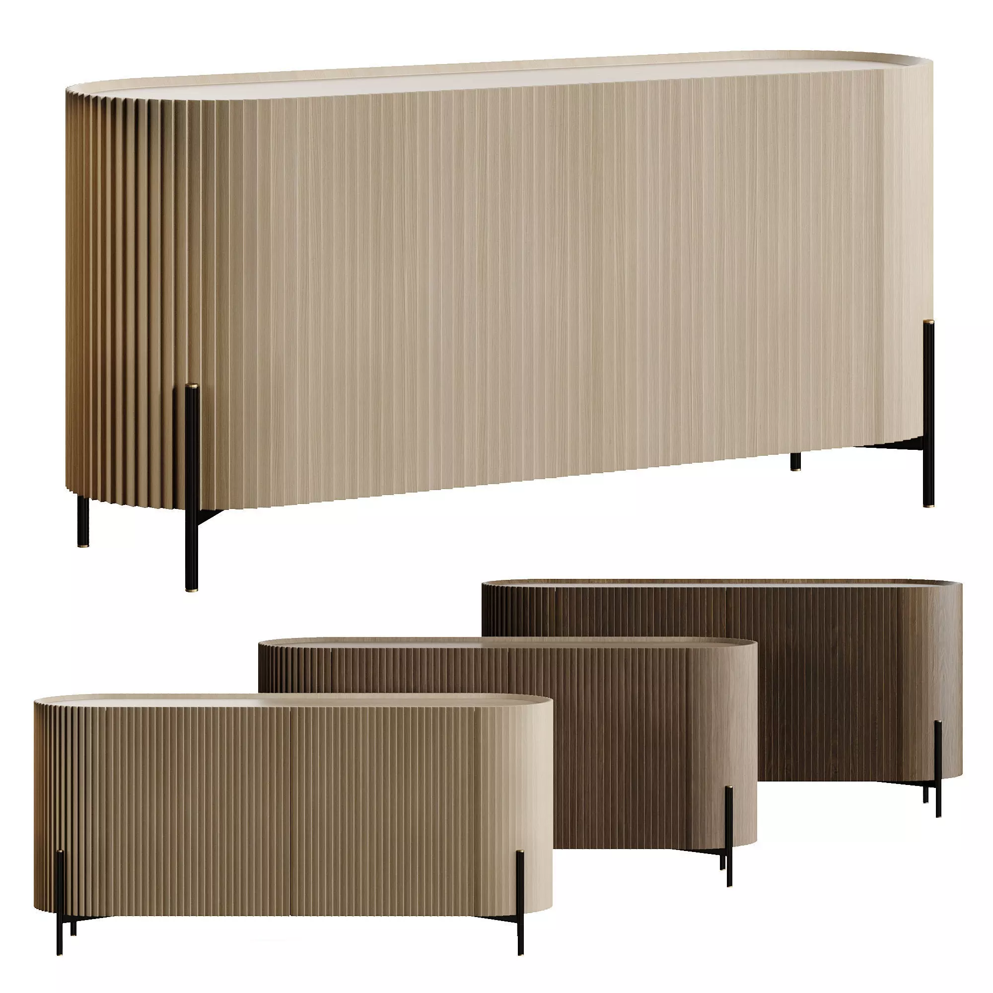 Lou Mindi Wood Sideboard 3D model