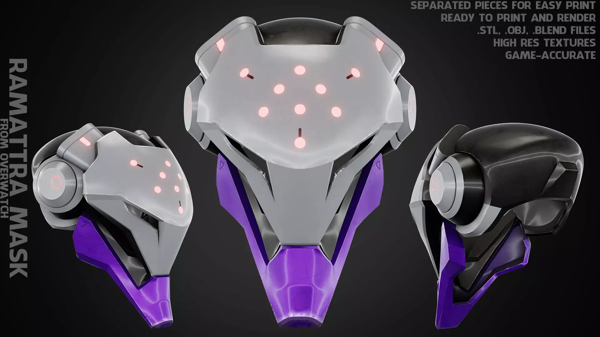 Overwatch 2 Ramattra Mask for Cosplay 3D print model_0