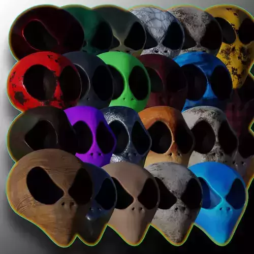 25 Textured Alien Skulls