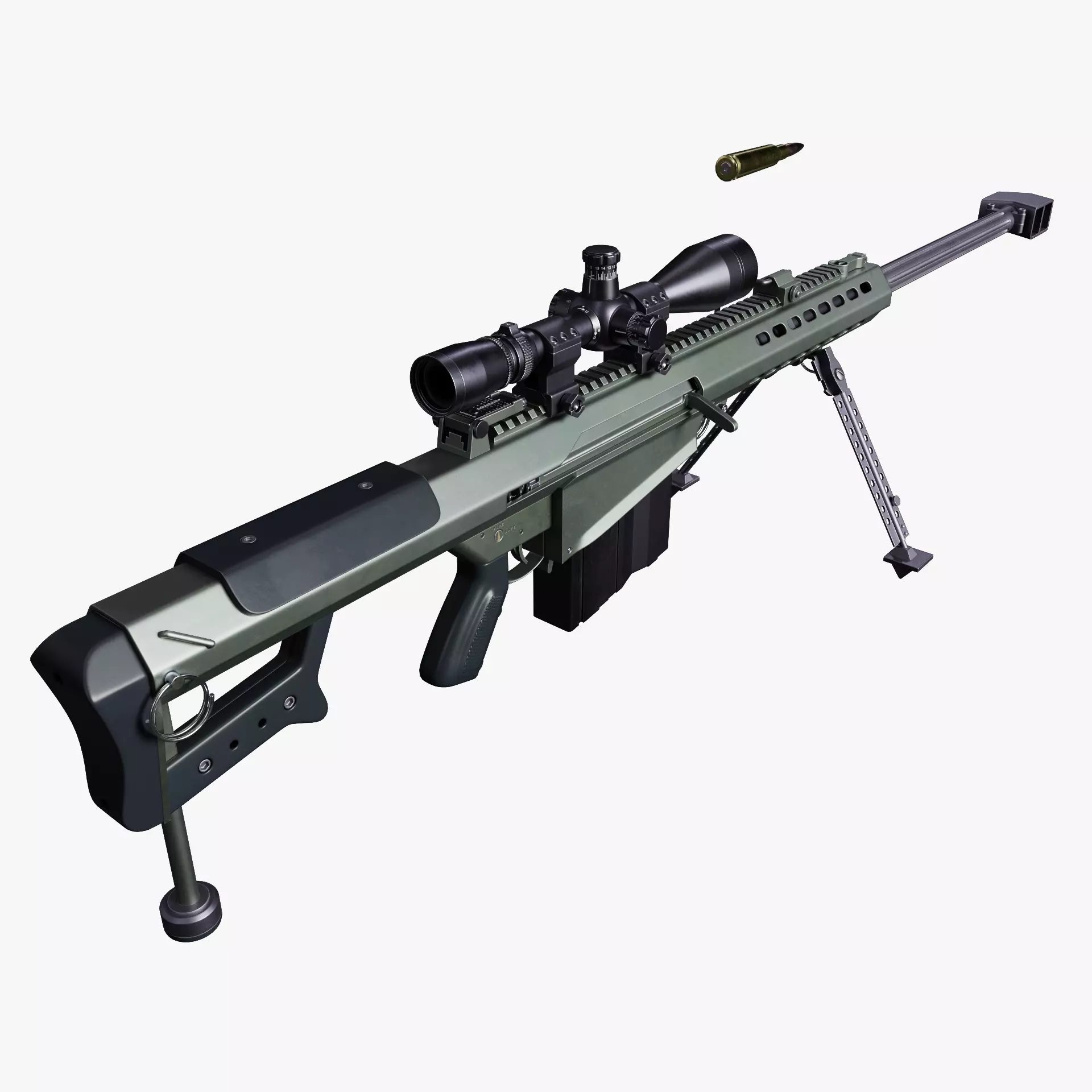 Barrett M107 Low-poly 3D model