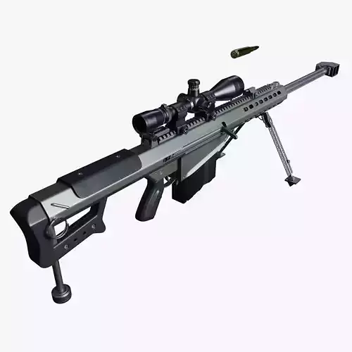 Barrett M107 Low-poly 3D model