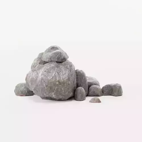 Mountain Rocks Stoney Boulder Outcrop Low Poly Game Ready Low-poly 3D model