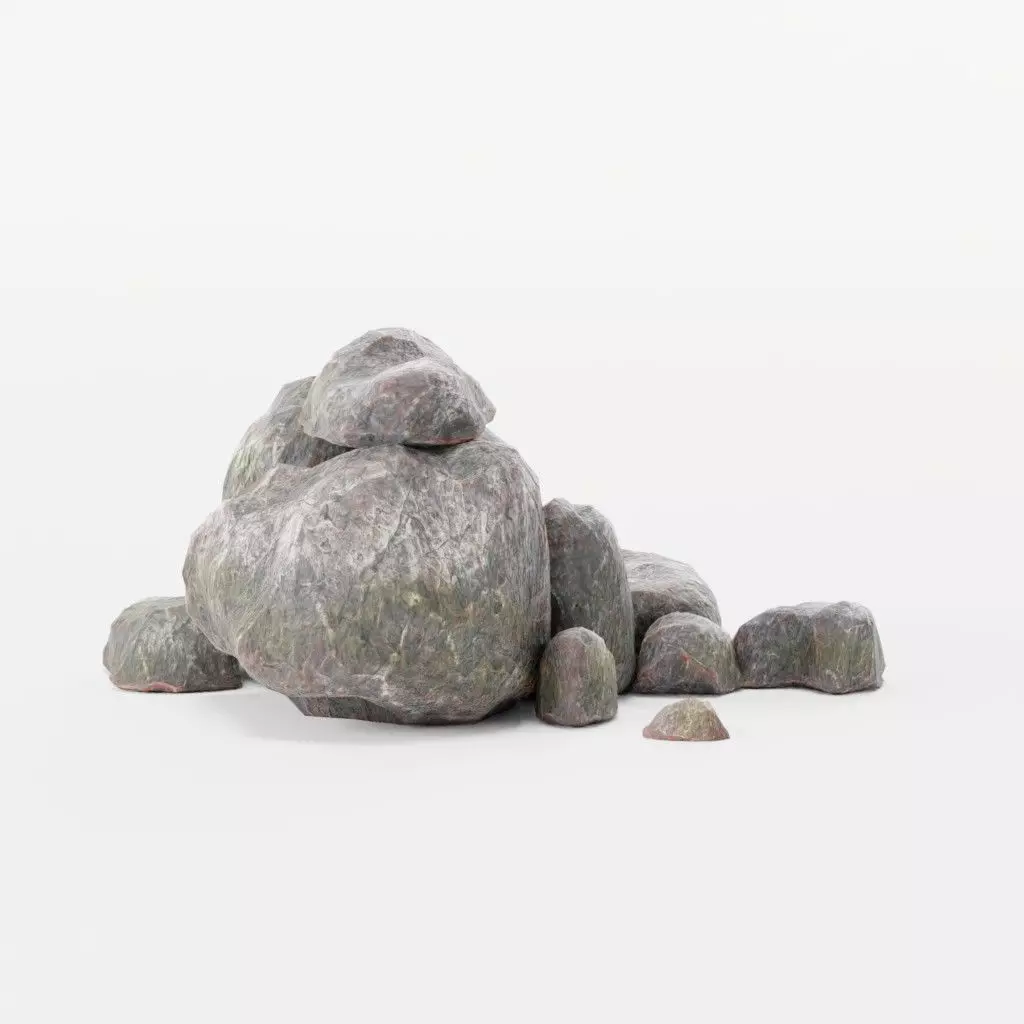 Mountain Rocks Stoney Boulder Outcrop Low Poly Game Ready Low-poly 3D model_0