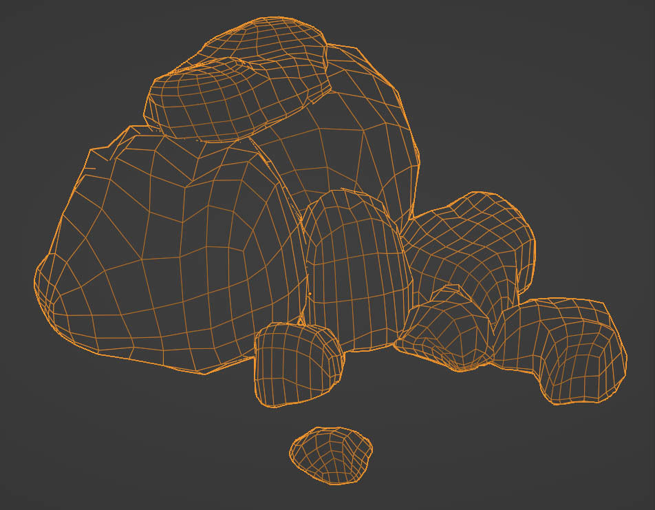 Mountain Rocks Stoney Boulder Outcrop Low Poly Game Ready Low-poly 3D model_5