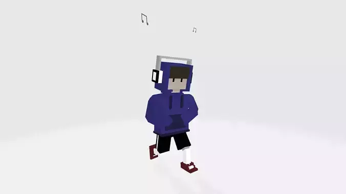 Voxel guy character Lucas Low-poly 3D model