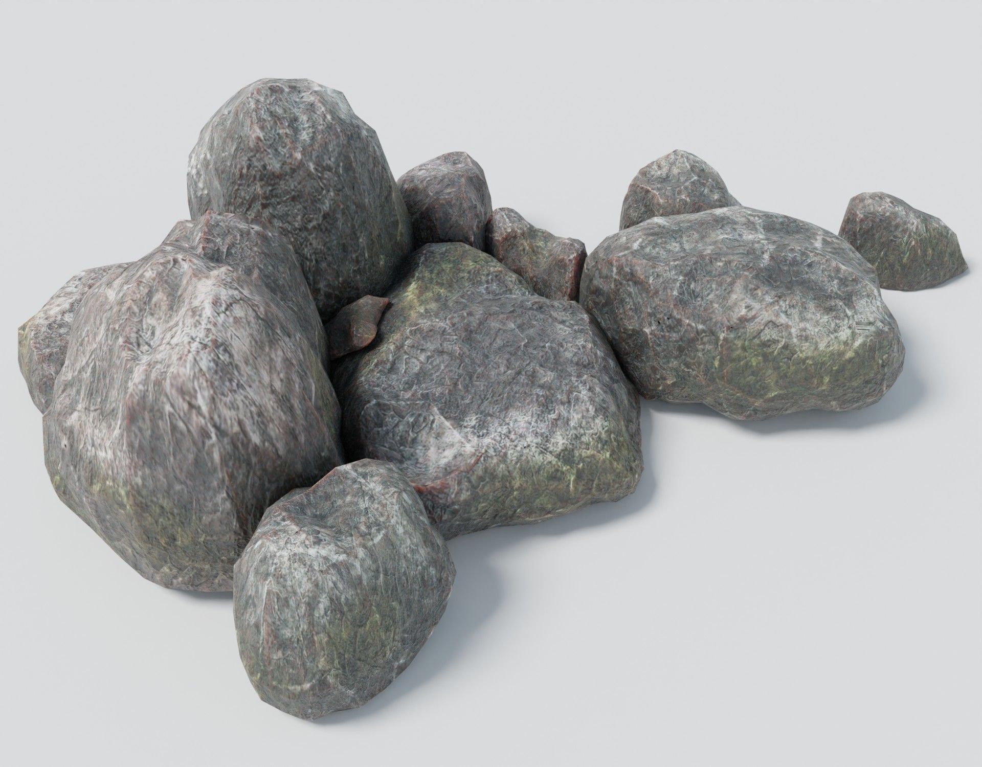 Stone Formation 3 - Boulder Rock Outcrop - Low Poly - Game Ready Low-poly 3D model_1