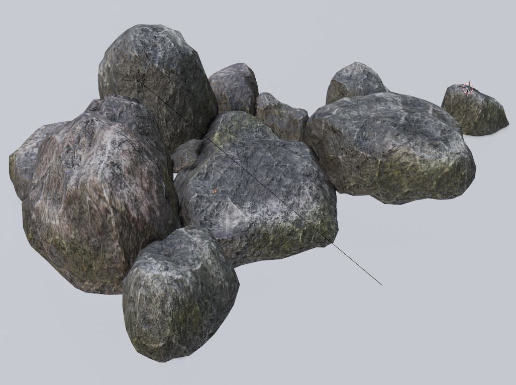 Stone Formation 3 - Boulder Rock Outcrop - Low Poly - Game Ready Low-poly 3D model_2